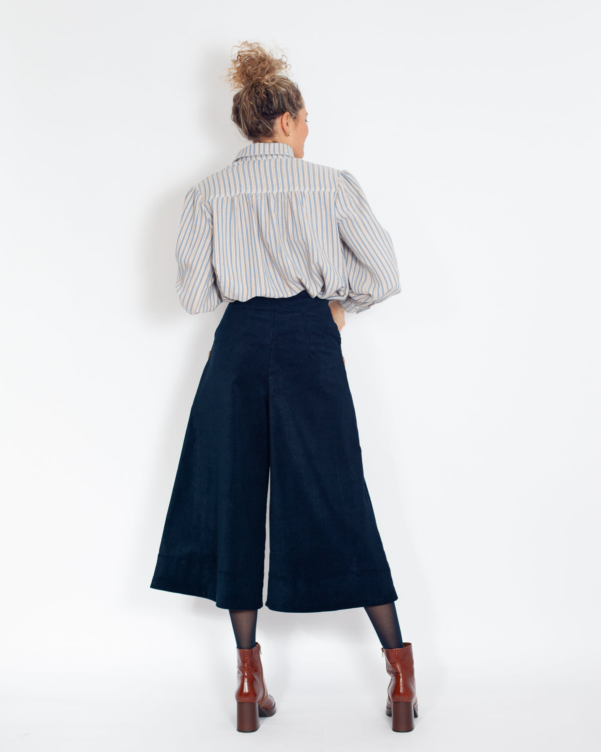 Jupe-culotte Henriette velours coton BIO MARINE - ICONIQUE
