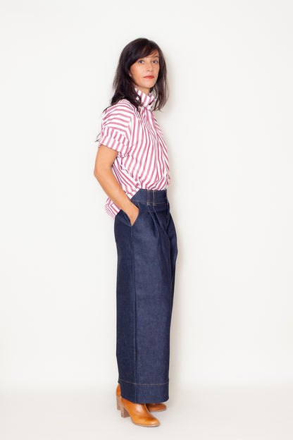 Chemise Olga Popeline Rayée rouge