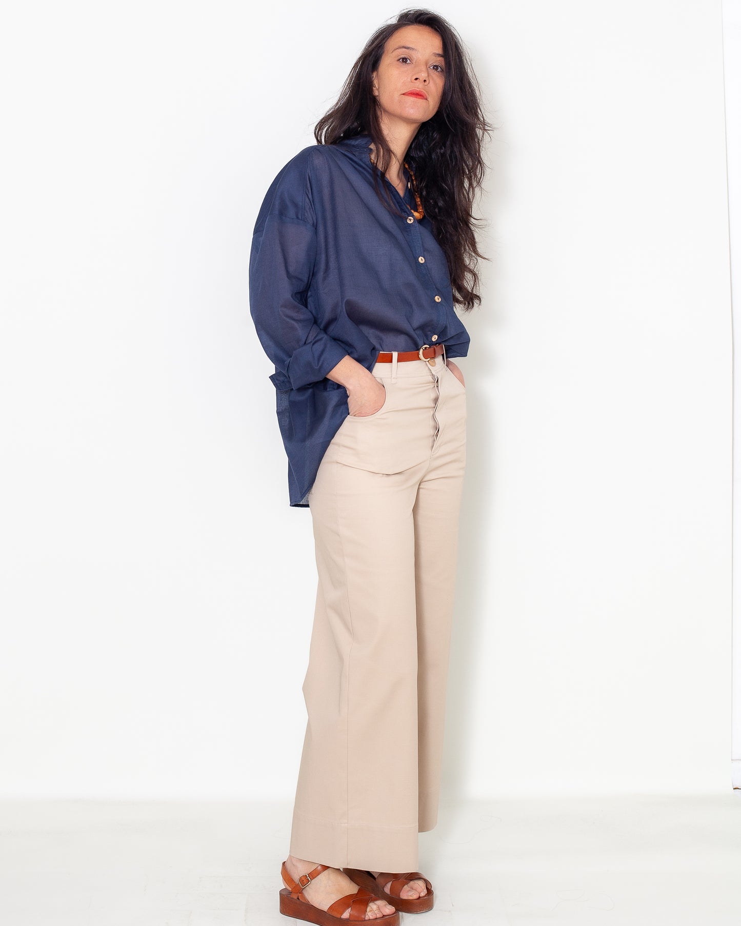 Chemise Marta Voile bleu soyeux