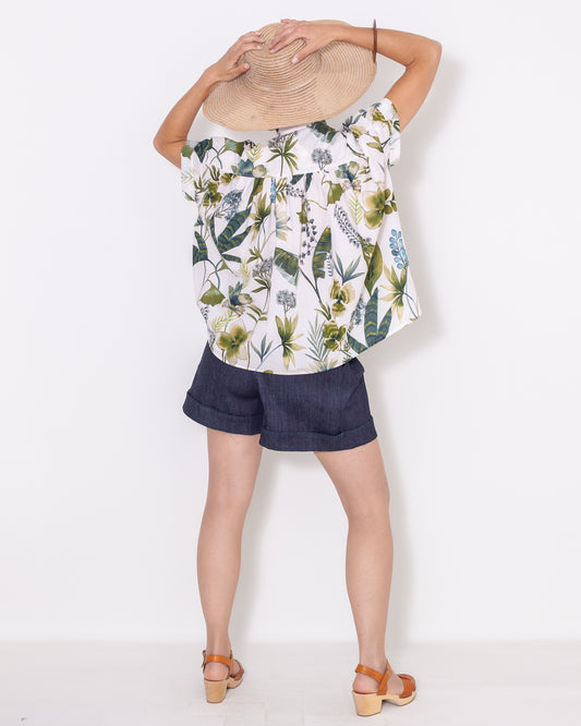 CHEMISIER MAGUELONE voile de coton feuillage