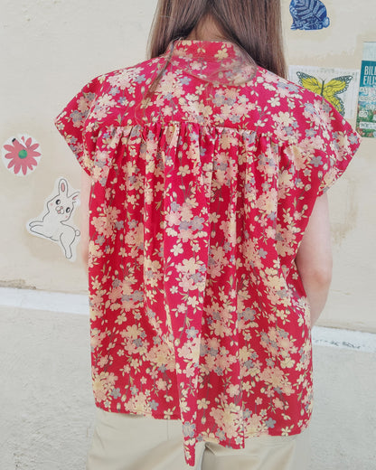 Chemise Claudine Japon prunier rouge - DERNIÈRE CHANCE
