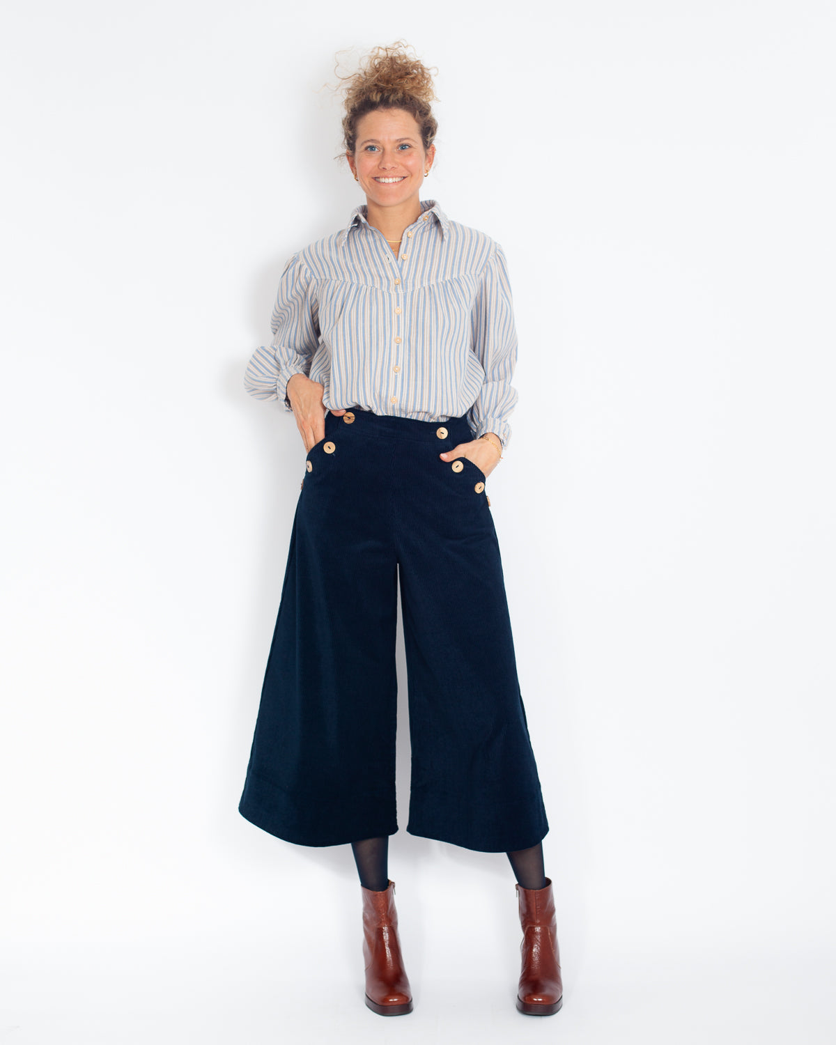 DERNIERE CHANCE - Chemise Amina RAYURES organic - PRIX ROND