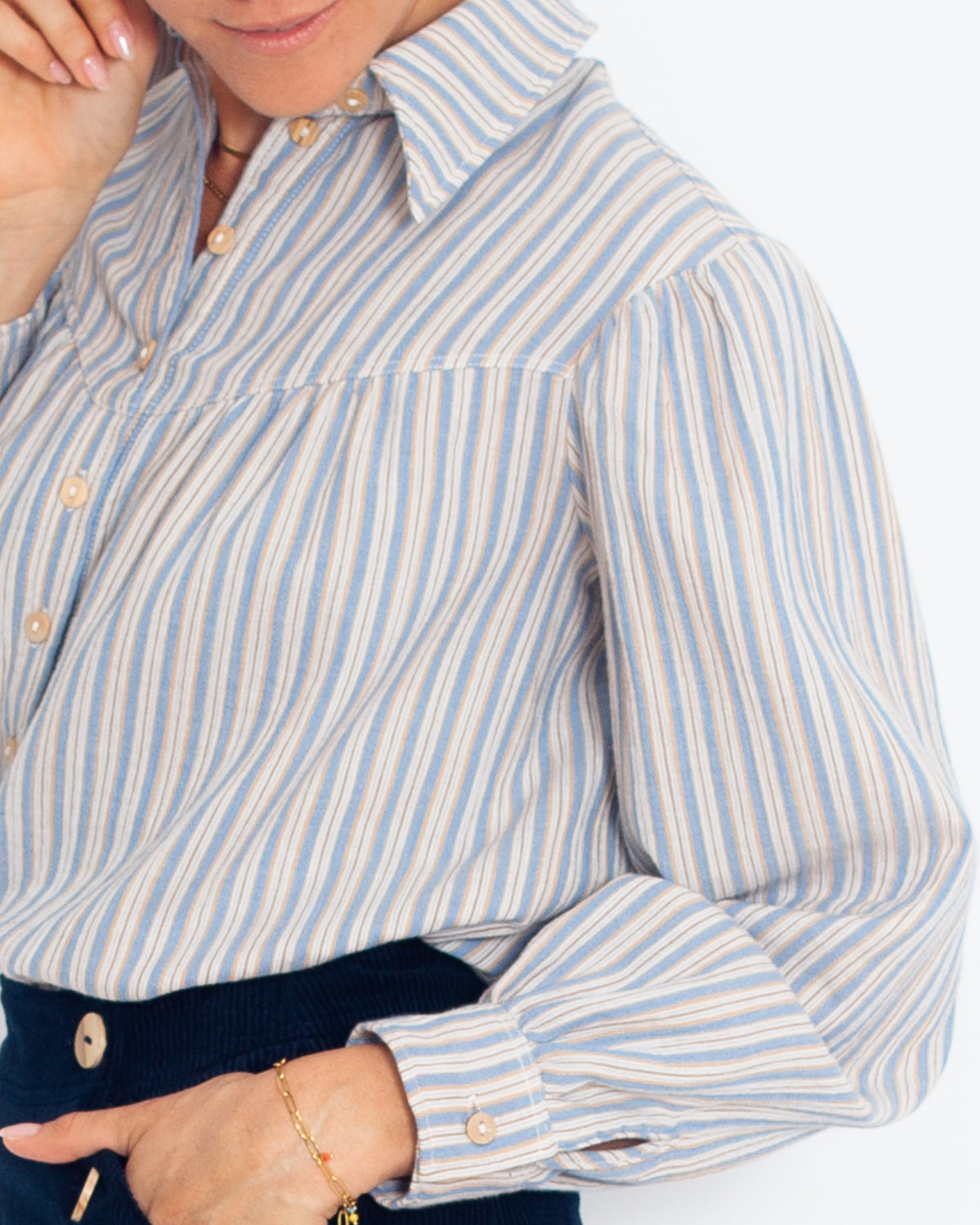 DERNIERE CHANCE - Chemise Amina RAYURES organic - PRIX ROND