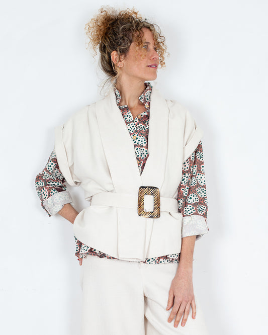 Veste KIMONO Chanvre Ivoire