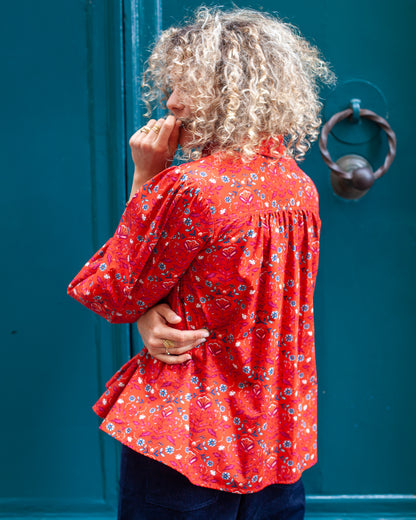 Chemise Amina rayures "Botanic" - DERNIERES CHANCES