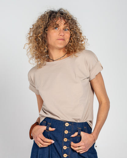 ICONIQUE - Tee-shirt Louise bio gots BEIGE