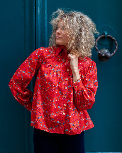 Chemise Amina rayures "Botanic" - DERNIERES CHANCES
