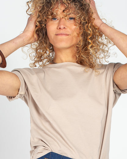 ICONIQUE - Tee-shirt Louise bio gots BEIGE