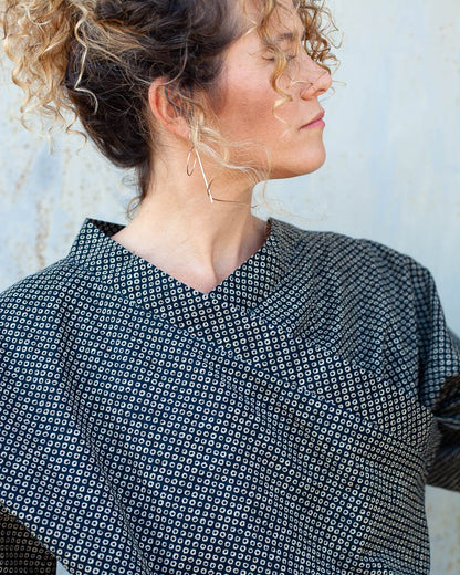 Chemisier Marina grain de riz marine