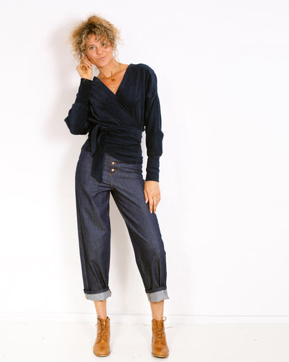 Gilet Moly velours coton BIO Marine