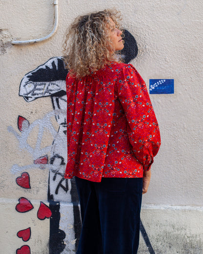 Chemise Amina rayures "Botanic" - DERNIERES CHANCES