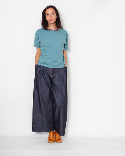 Tee-shirt Louise coton bio gots Mineral Blue