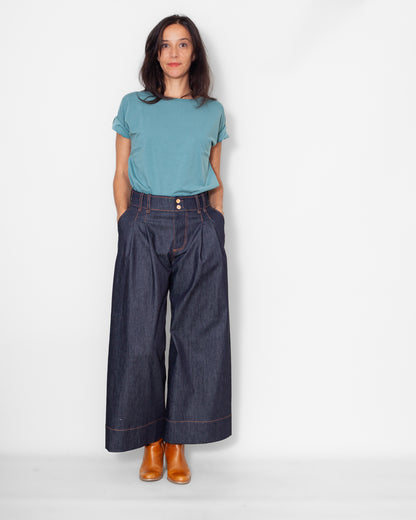 Tee-shirt Louise coton bio gots Mineral Blue