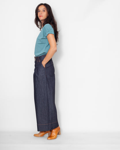 Tee-shirt Louise coton bio gots Mineral Blue