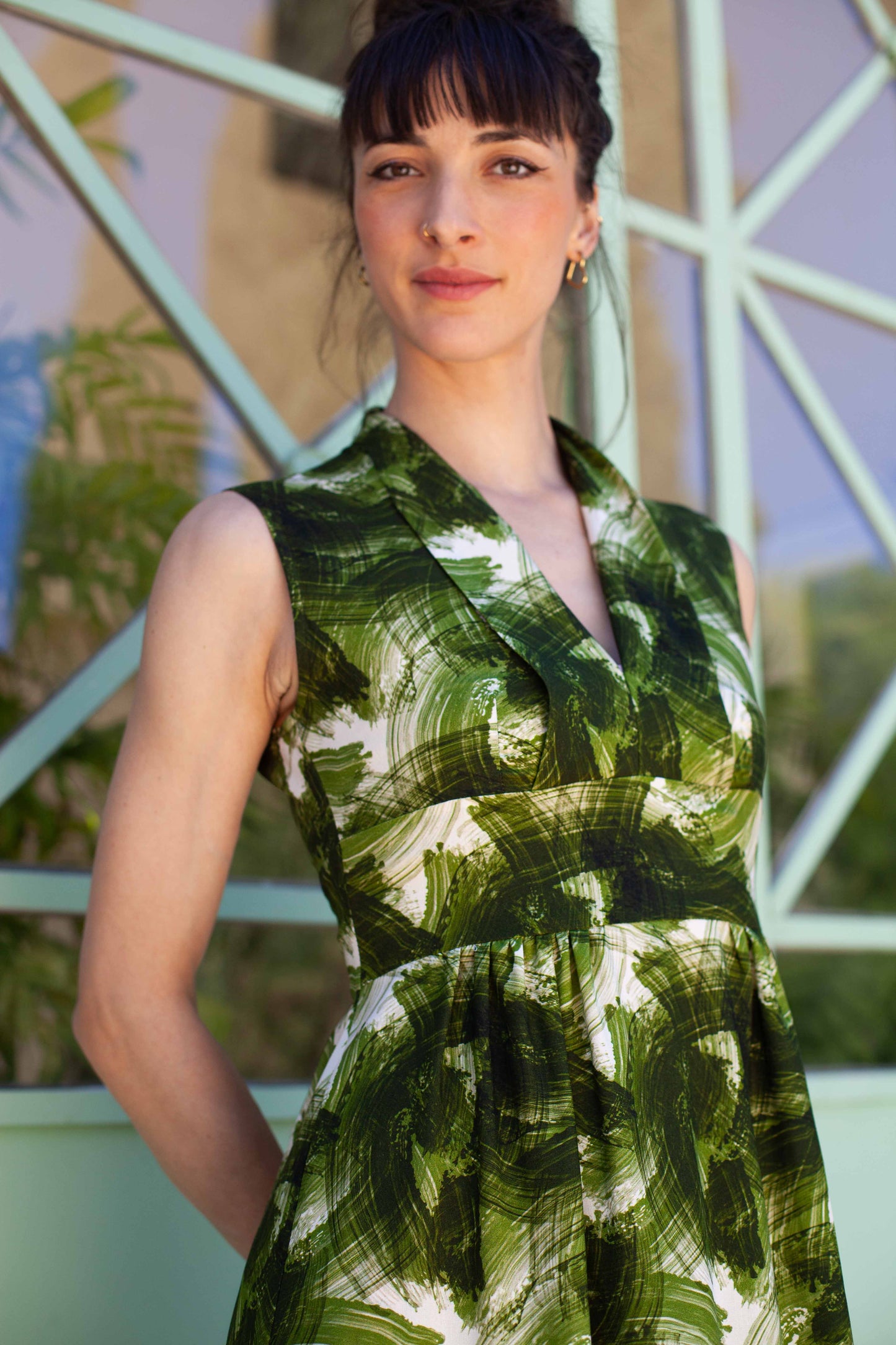 Robe Carole midi Brush vert