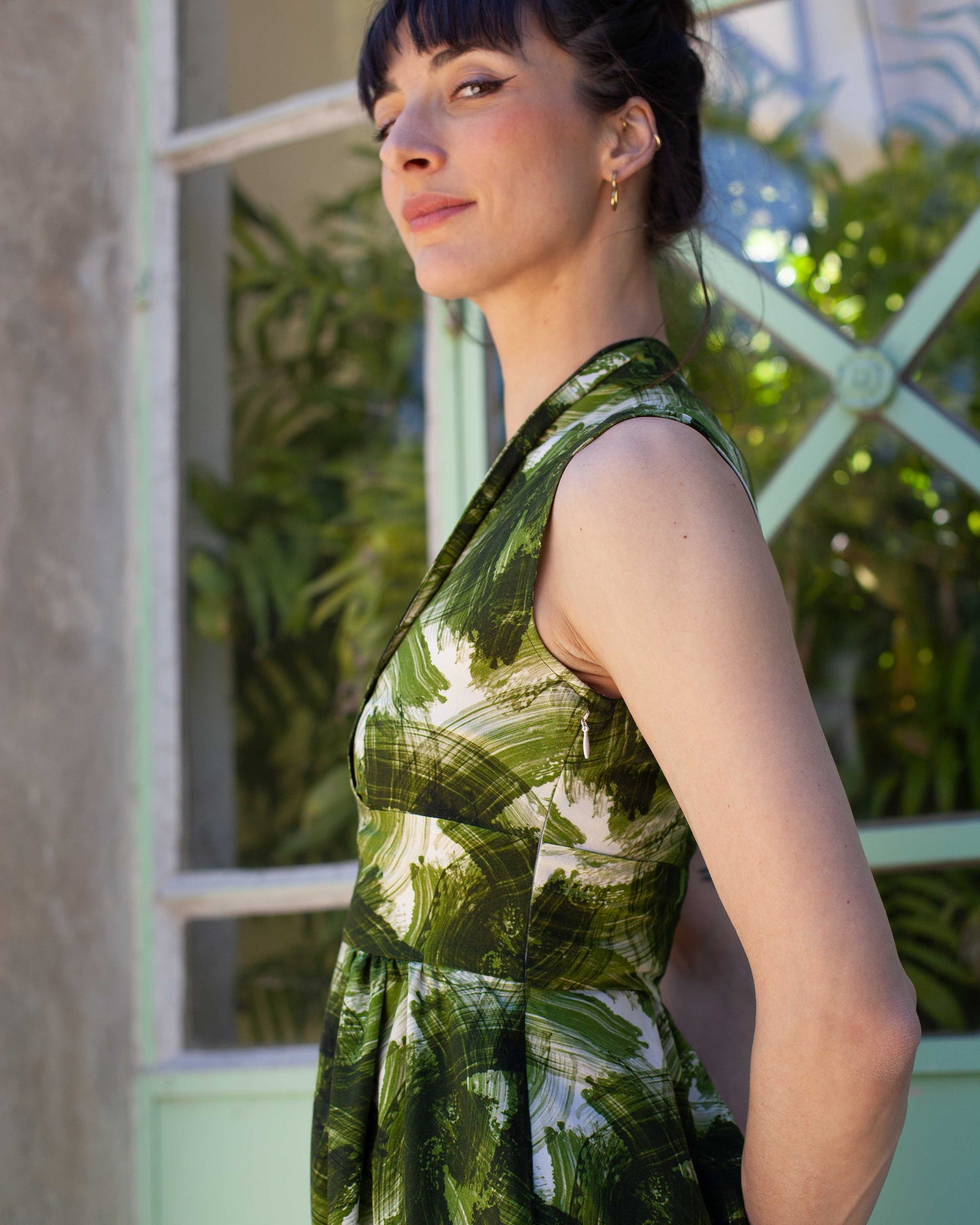 Robe Carole midi Brush vert