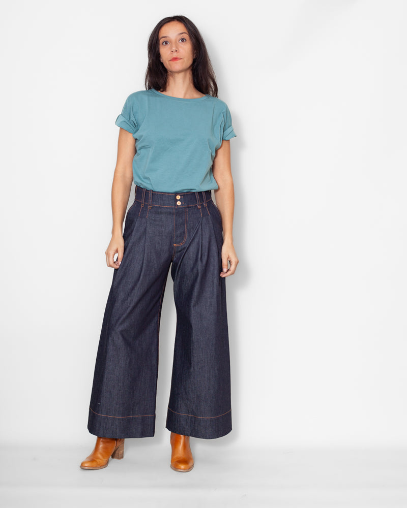 Tee-shirt Louise coton bio gots Mineral Blue