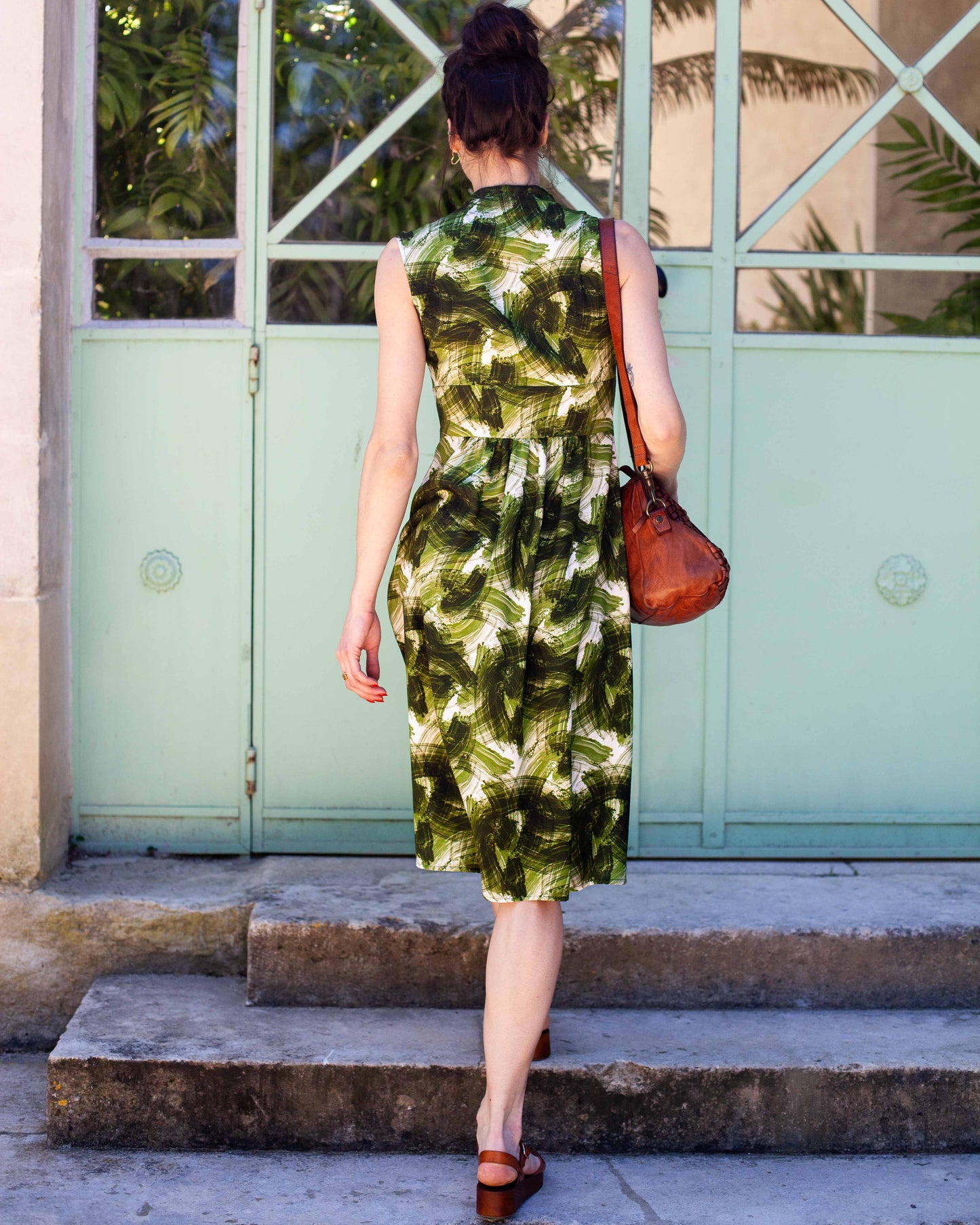 Robe Carole midi Brush vert