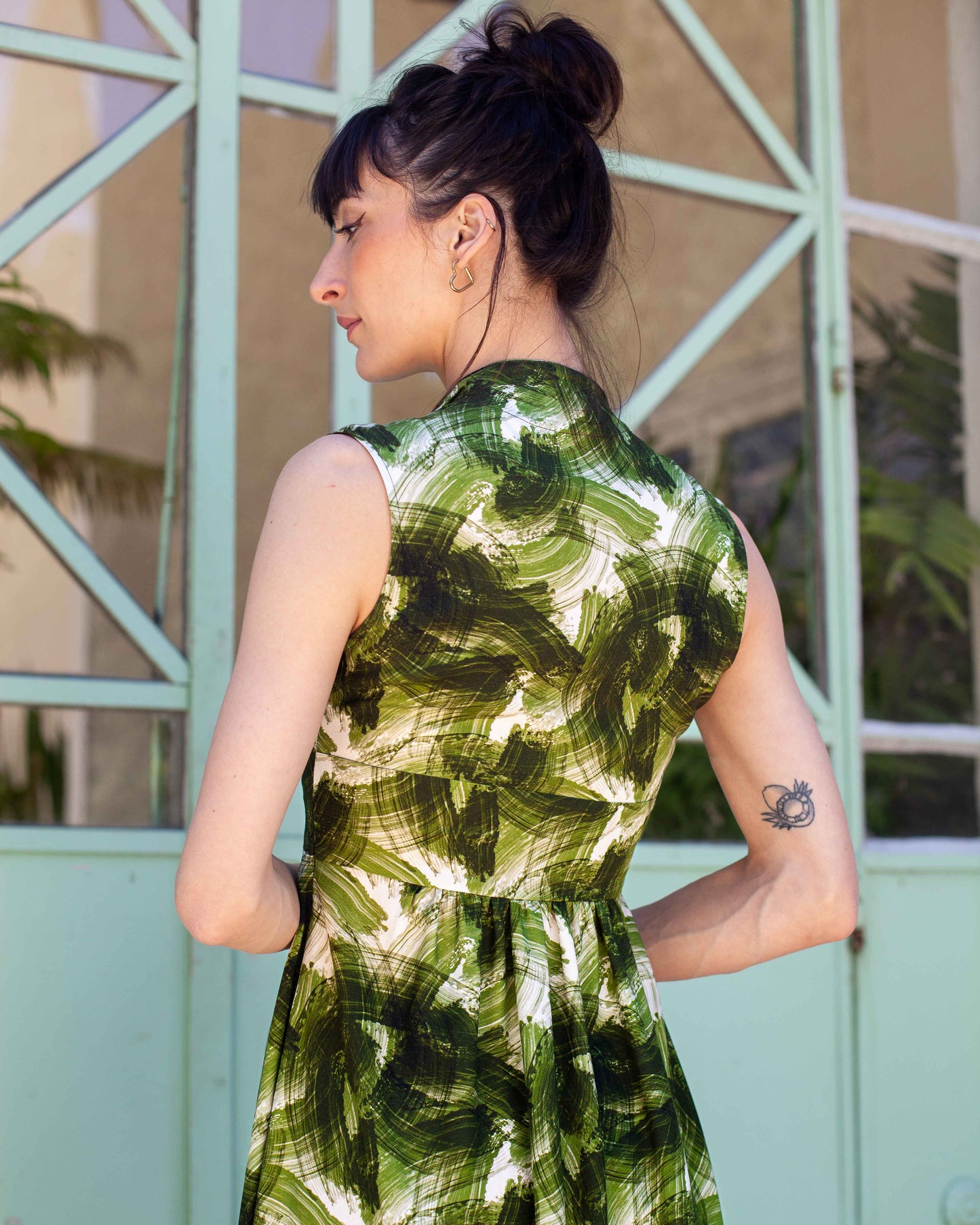 Robe Carole midi Brush vert