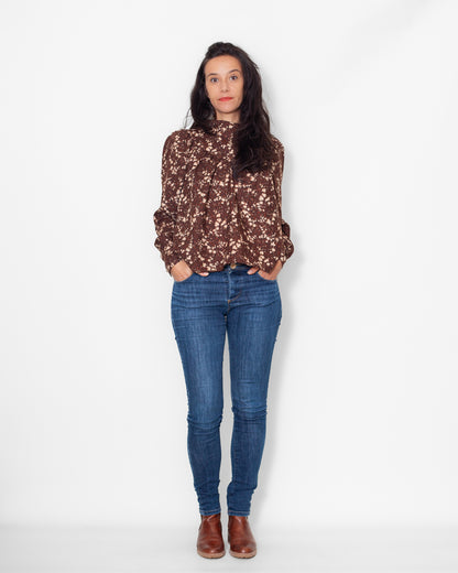 Blouse Olivia laine brown flowers