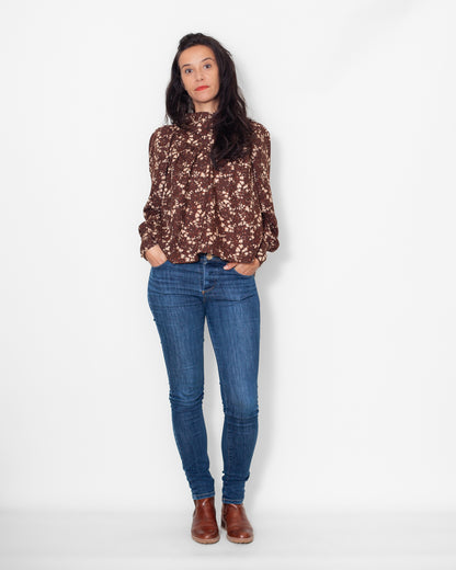 Blouse Olivia laine brown flowers