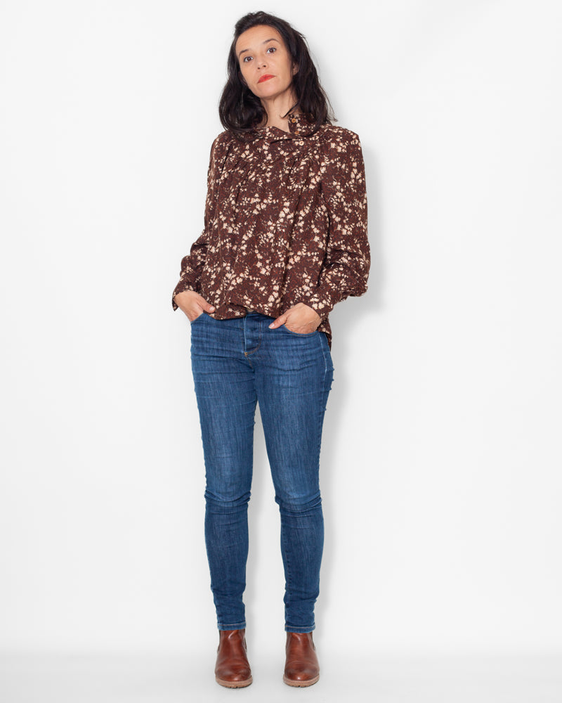 Blouse Olivia laine brown flowers