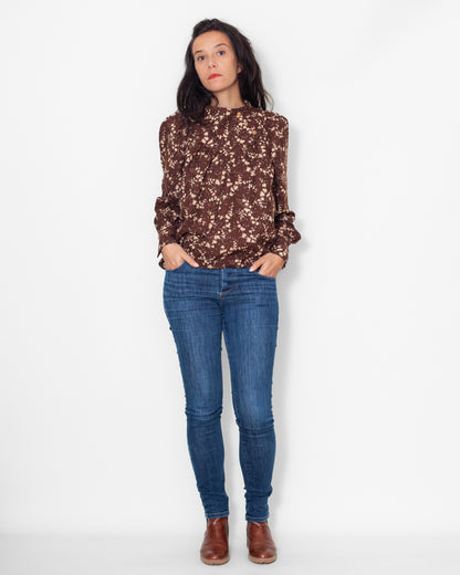 Blouse Olivia laine brown flowers