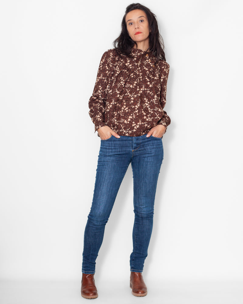 Blouse Olivia laine brown flowers