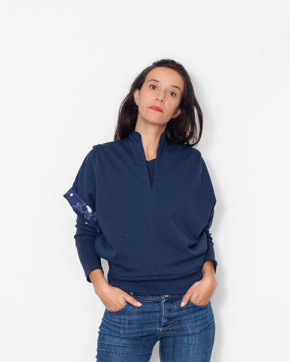 Sweat Jane molleton bio bleu prunier