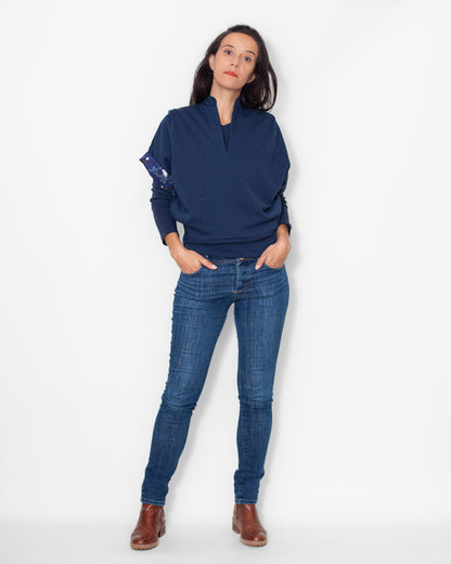 Sweat Jane molleton bio bleu prunier