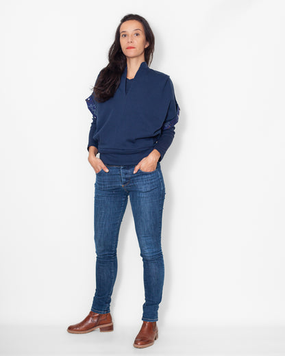 Sweat Jane molleton bio bleu prunier