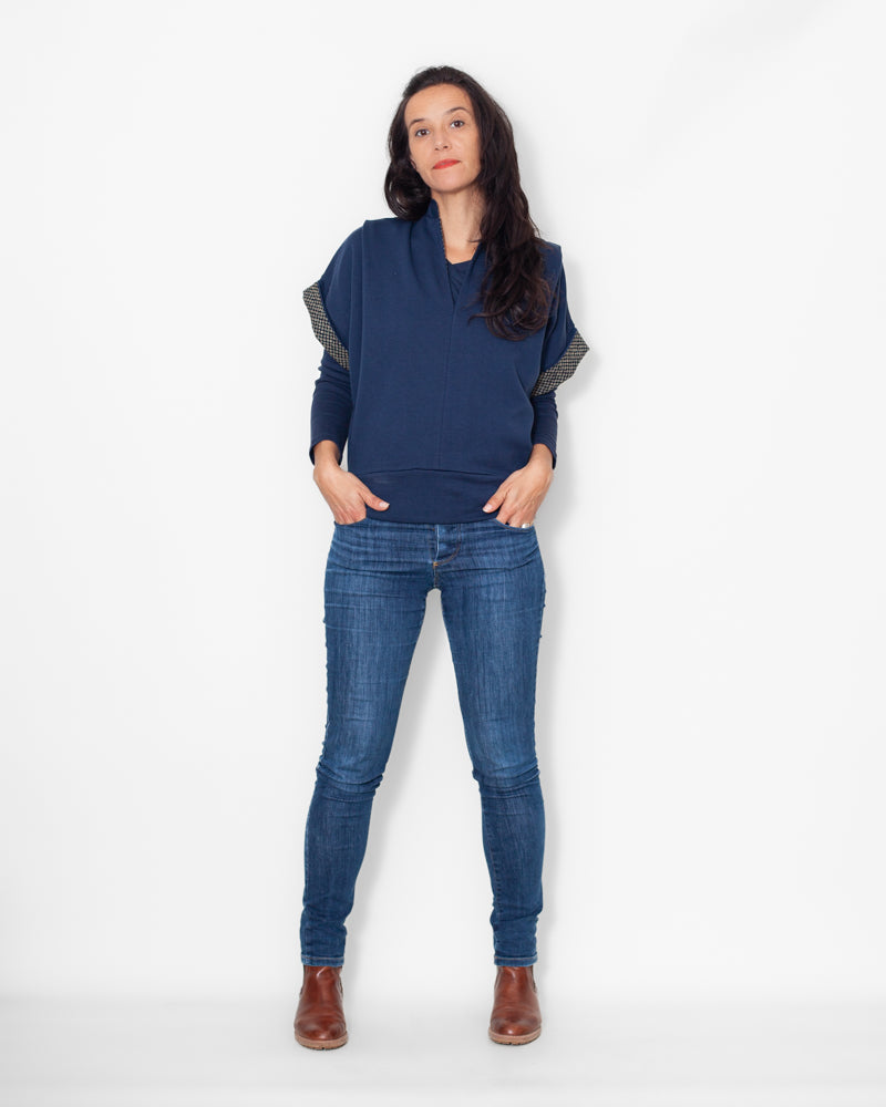 Sweat Jane molleton bio bleu riz