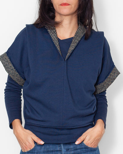 Sweat Jane molleton bio bleu riz
