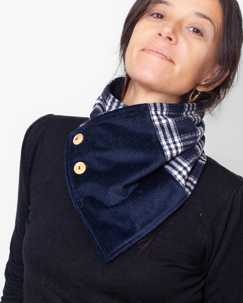 CHECHE laine velours bleu