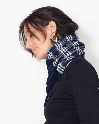 CHECHE laine velours bleu