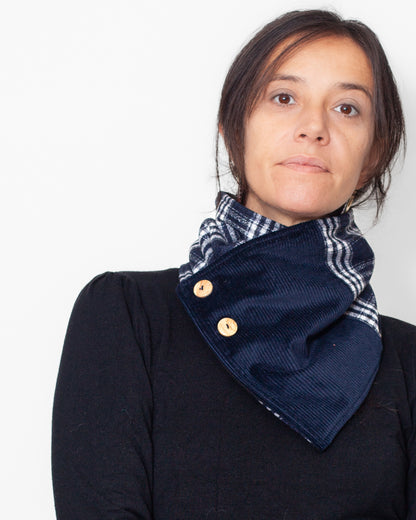 CHECHE laine velours bleu