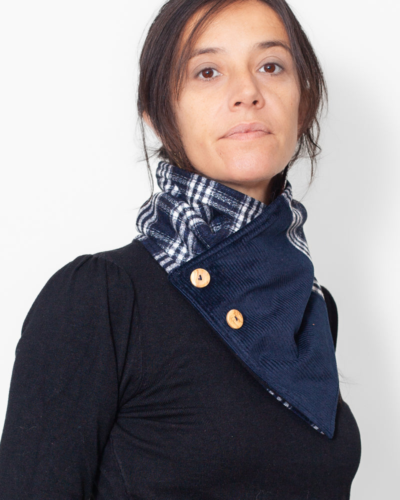 CHECHE laine velours bleu