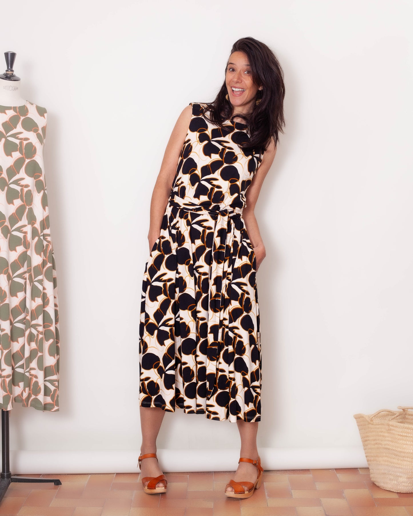 Robe Macha fleurs noires