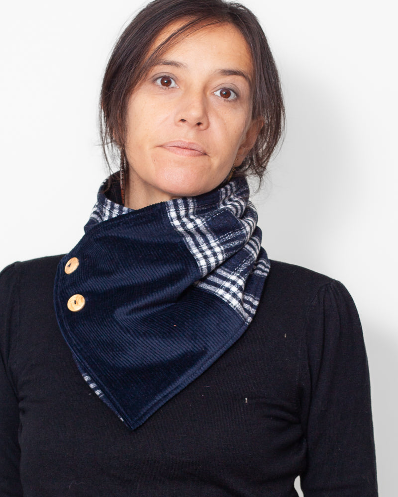 CHECHE laine velours bleu