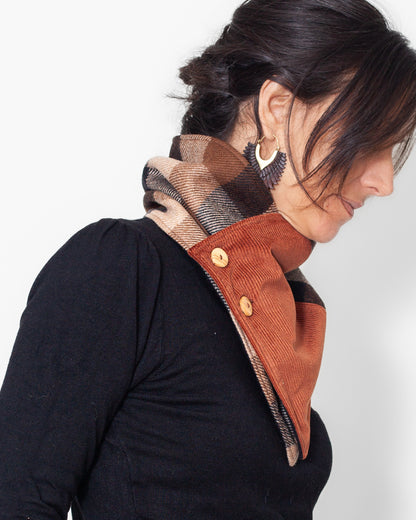 CHECHE laine velours safran