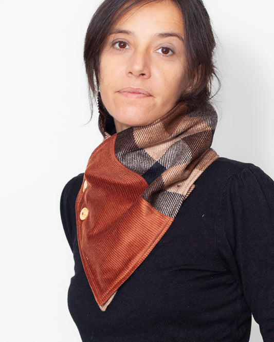 CHECHE laine velours safran