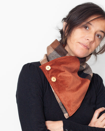 CHECHE laine velours safran