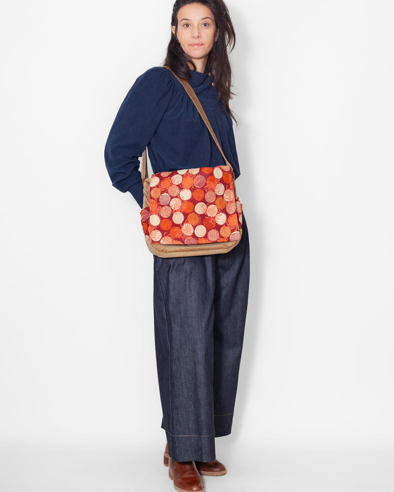 SAC bandoulière VELOURS BIO "Camel" CECILE