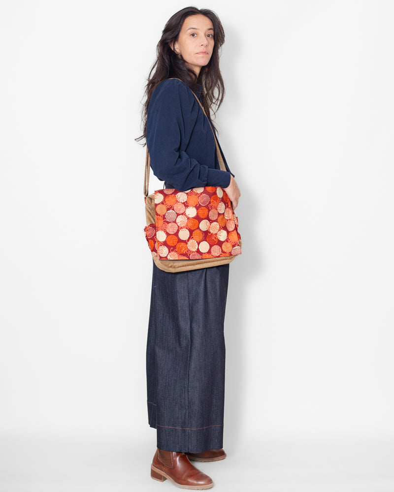 SAC bandoulière VELOURS BIO "Camel" CECILE