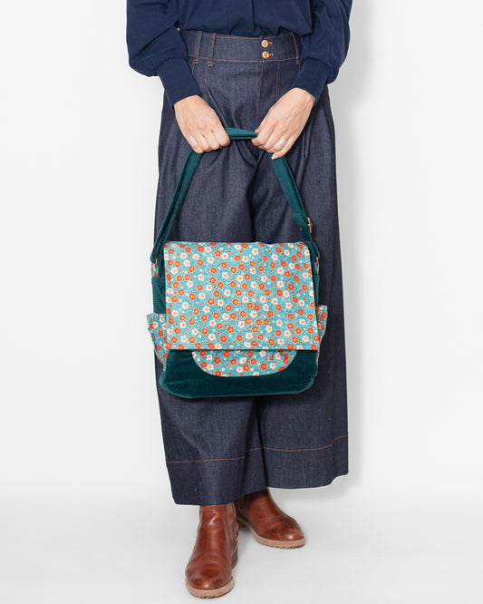 SAC bandoulière VELOURS BIO "canard" CECILE