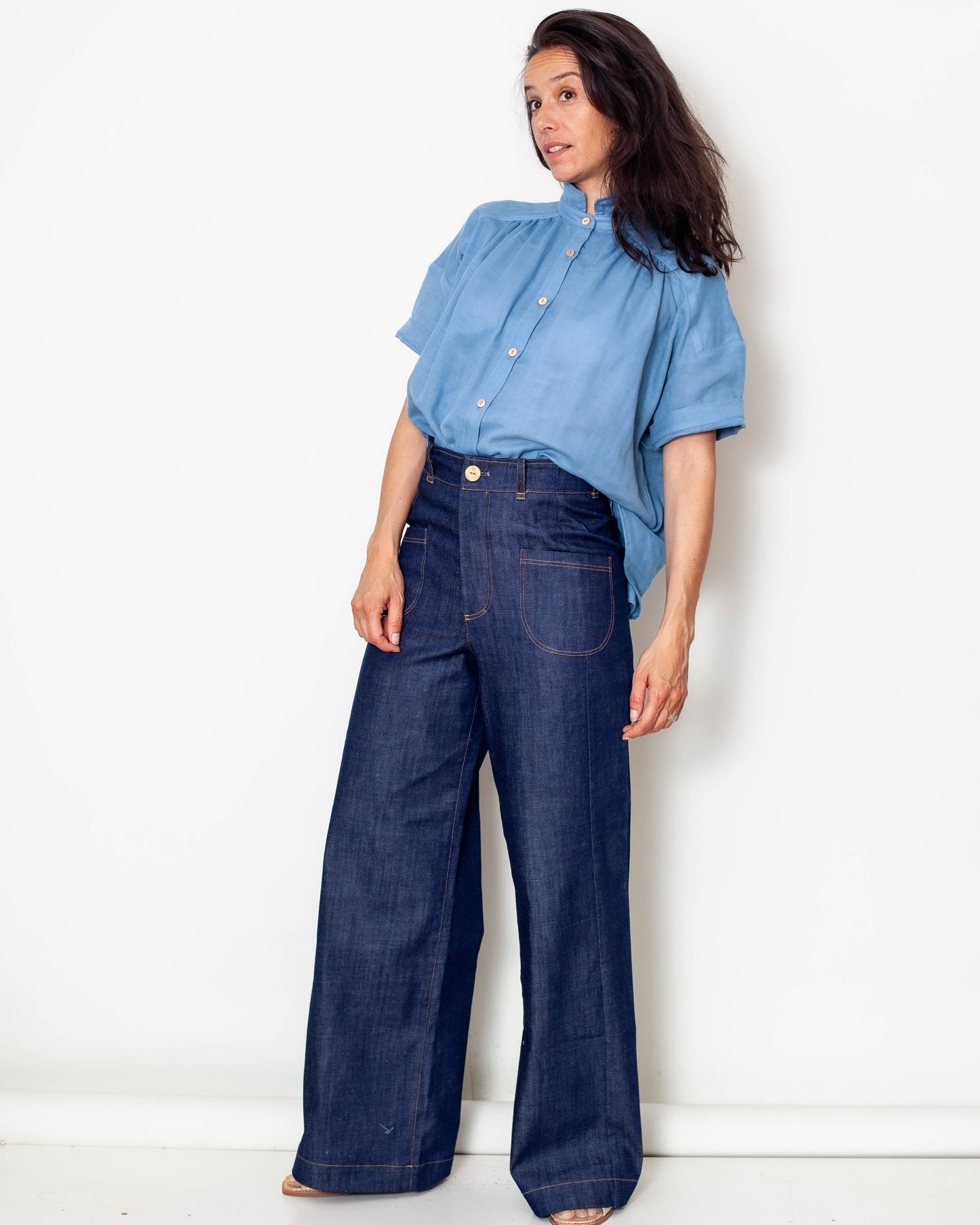 CHEMISIER MAGUELONE BIO bleu tendre double gaze Bio