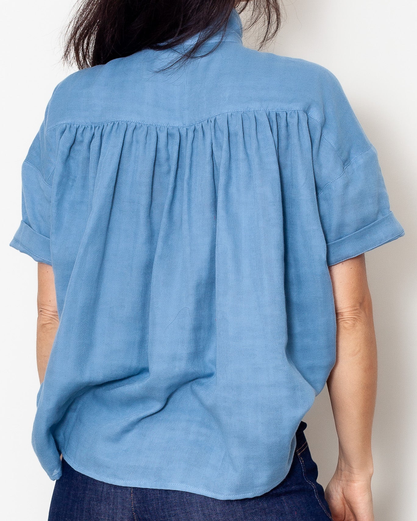 CHEMISIER MAGUELONE BIO bleu tendre double gaze Bio