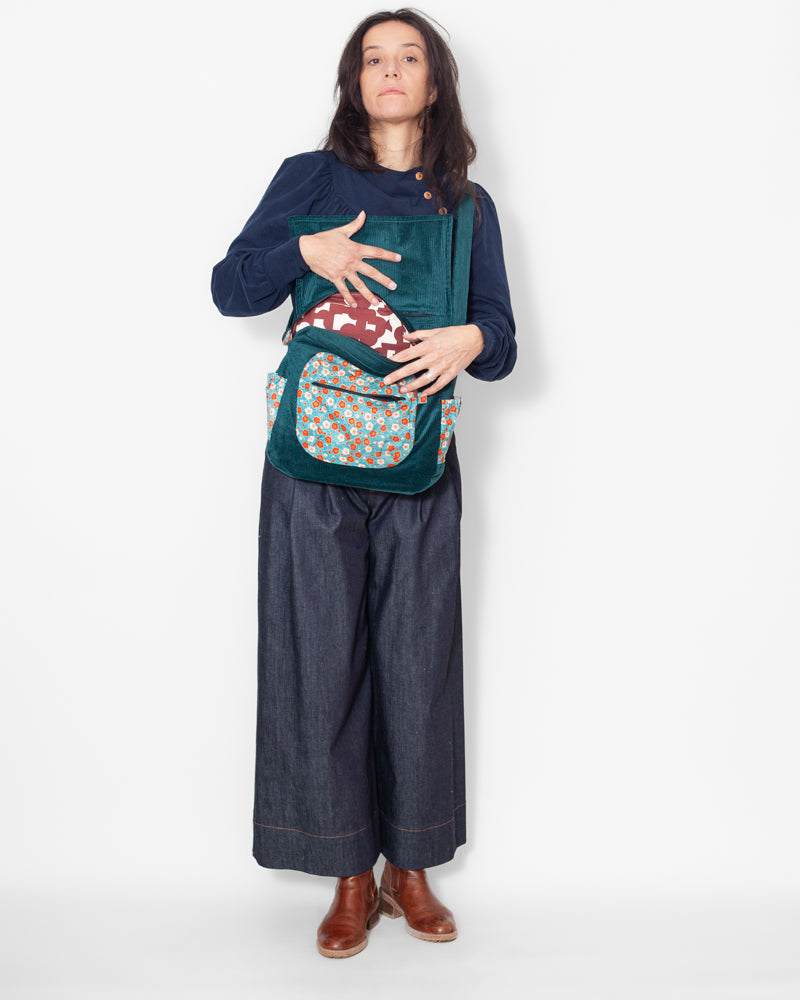 SAC bandoulière VELOURS BIO "canard" CECILE