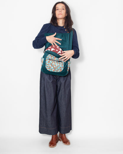 SAC bandoulière VELOURS BIO "canard" CECILE