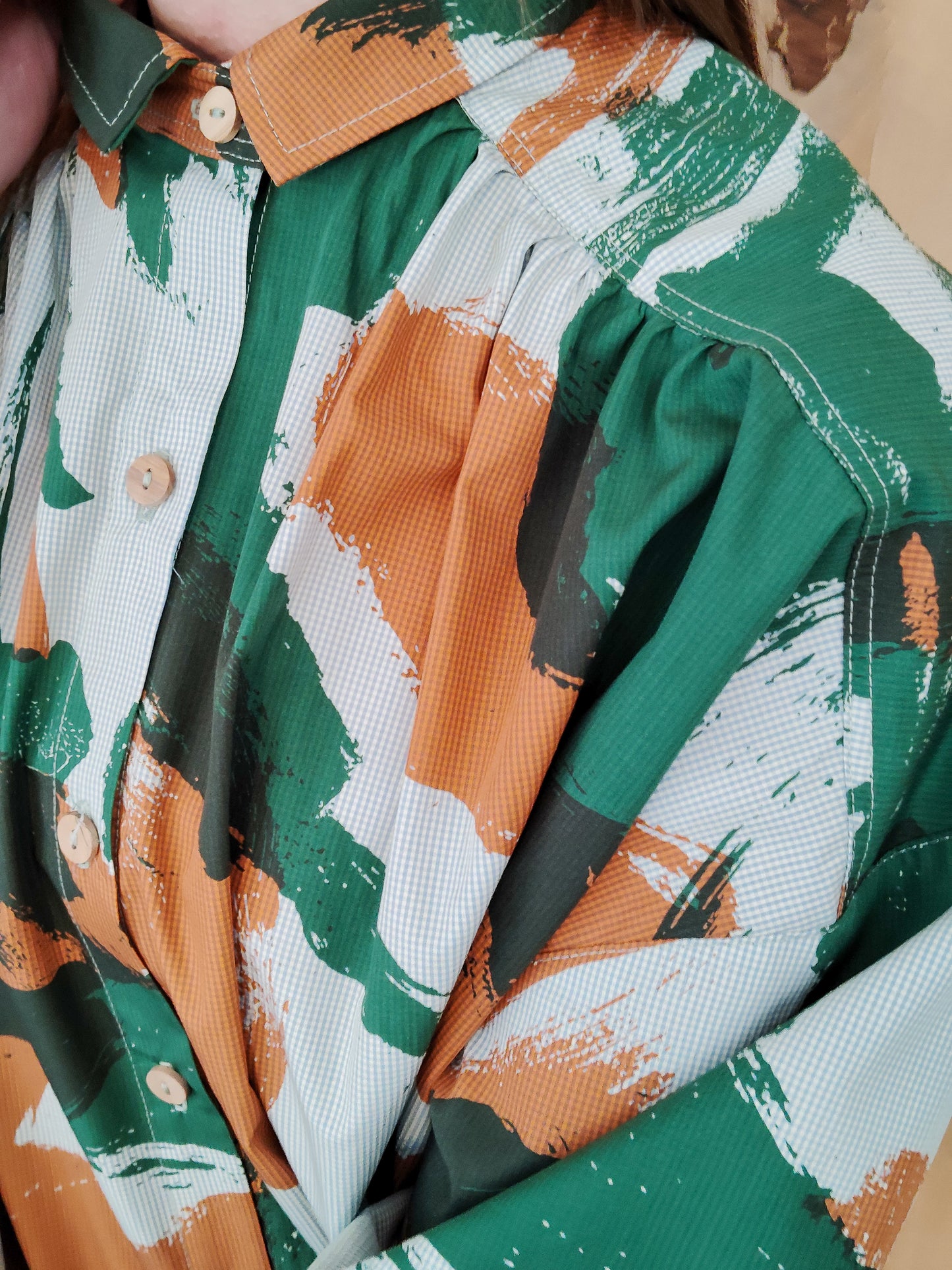 Chemise Marta KAKI couleurs up-cyclé
